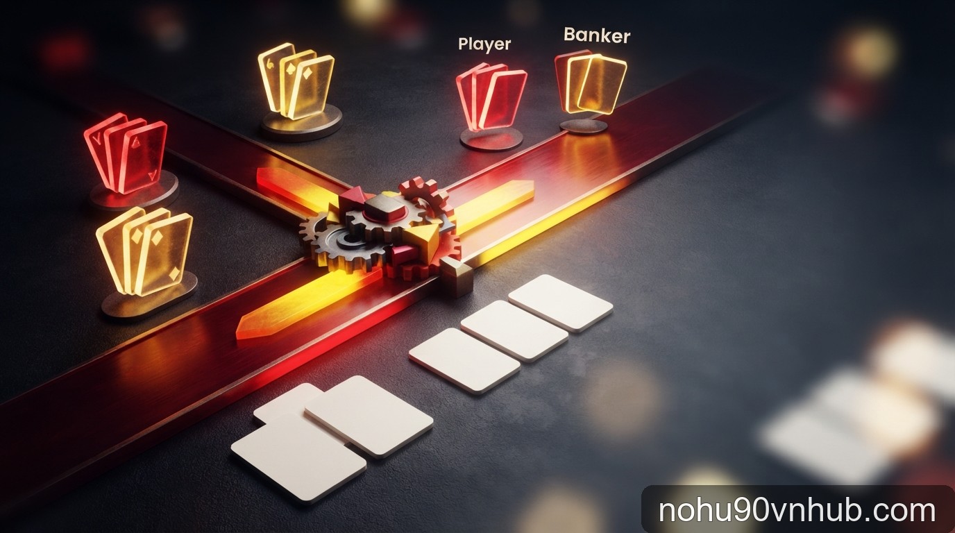 Minh họa 桌面游戏规则、筹码与概率元素 cho chủ đề quy tắc rút lá thứ ba baccarat – hình minh họa bổ sung